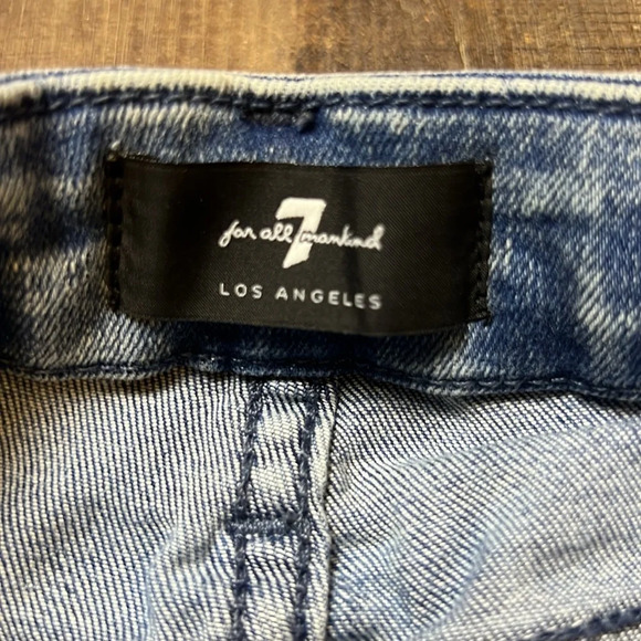 7 FOR ALL MANKIND High Rise Denim Cut Off Jean Shorts 24 - Picture 6 of 9